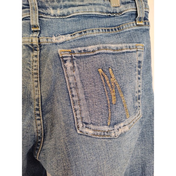 Marciano Vintage 90s Y2K Bootcut Distressed Detroyed Denim Jeans Size 32 - Picture 12 of 15